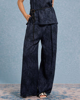 Sueña™ Mavi Dokulu Geniş Paça Pantolon