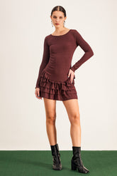 Baraka Ruffle Bodycon Mini Elbise