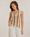 Sueña™ Haki Çizgili V Yakalı Atlet