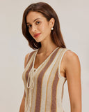 Sueña™ Haki Çizgili V Yakalı Atlet