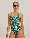 Sueña™ Yeşil Çiçekli Sırtı Açık Tek Parça Mayo