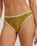 Sueña™ Yeşil Çiçekli Bağcıklı Üçgen Bikini Takımı