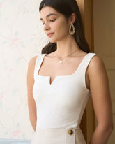 Sueña™ Kadın Beyaz Örme Fitilli Atlet