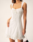 Sueña™ Beyaz Jakarlı Straplez Straplez Mini Elbise