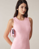 Sueña™ Pembe Kazak Kolsuz Mini Elbise