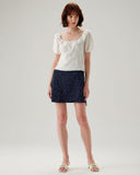 Sueña™ Lacivert Puantiyeli Anvelop Mini Etek