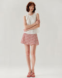 Sueña™ Beyaz Bisiklet Yaka Düğmeli Kolsuz Bluz