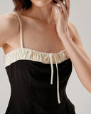 Sueña™ Siyah Kontrast Dantelli Cami Üst