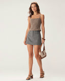 Sueña™ Kahverengi Ekose Büzgülü Cami Üst