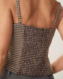 Sueña™ Kahverengi Ekose Büzgülü Cami Üst