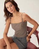 Sueña™ Kahverengi Ekose Büzgülü Cami Üst