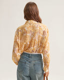 Sueña™ Sarı Çiçekli Lyocell Gömlek