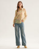 Sueña™ Sarı Çiçek Düğmeli Chelsea Gömlek