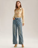 Sueña™ Sarı Çiçek Düğmeli Chelsea Gömlek