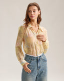 Sueña™ Sarı Çiçek Düğmeli Chelsea Gömlek