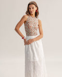 Sueña™ Kırmızı Çiçekli Yuvarlak Yaka Kolsuz Bluz