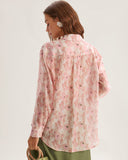 Sueña™ Pembe Çiçekli Lyocell Gömlek