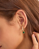 Sueña™ Yeşil Metal İnci Küpe