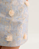 Sueña™ Mavi Çiçek Dokulu A Kesim Mini Etek