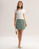 Sueña™ Yeşil Çiçekli A Kesim Mini Etek