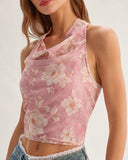 Sueña™ Pembe Çiçekli Kısa Bluz