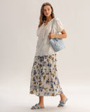 Sueña™ Bej Yuvarlak Dokulu Yaka Tişört