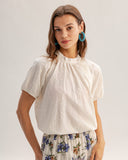 Sueña™ Bej Yarım Yaka Dokulu Tişört