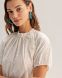 Sueña™ Bej Yarım Yaka Dokulu Tişört