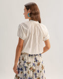 Sueña™ Bej Yarım Yaka Dokulu Tişört