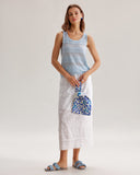 Sueña™ Mavi Yuvarlak Yaka Tığ İşi Kolsuz Bluz