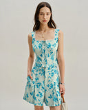 Sueña™ Mavi Çiçekli Cepli Şort