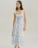 Sueña™ Beyaz Çiçekli Büzgülü Atlet