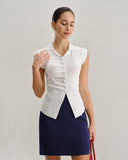 Sueña™ Beyaz Büzgülü Tek Sıra Hırka