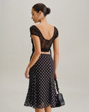 Sueña™ Siyah Fileli Kırpılmış Tişört