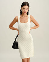 Sueña™ Kayısı Kare Yaka Slip Kazak Elbise