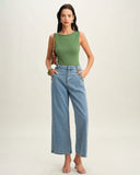 Sueña™ Yeşil Tekne Yaka Örgü Atlet