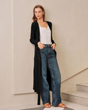 Siyah V Yakalı Örme Midi Elbise