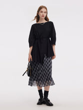 Lyocell Karışımlı Üst Ve Kolsuz Ekose Uzun Elbise İki Parçalı Takım