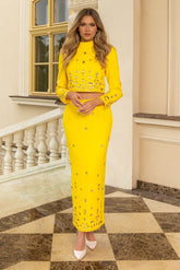 Elmas Süslemeli Maksi Etekli Co-Ord