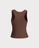 Sueña™ Kahverengi Kare Yaka Düğmeli Atlet