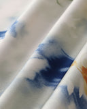 Sueña™ Mavi Çiçekli Denizkızı Slip Midi Elbise