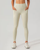 Sueña™ Bej Çabuk Kuruyan Yüksek Bel Yoga Taytı