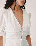 Sueña™ Beyaz Dantel Ekleme Mini Elbise