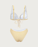 Sueña™ Sarı Ekose Üçgen Bikini Takımı