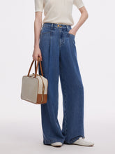 %100 Tencel Denim Kadın Ayarlanabilir Bel Kot Pantolon