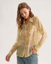 Sueña™ Sarı Çiçek Düğmeli Chelsea Gömlek