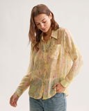 Sueña™ Sarı Çiçek Düğmeli Chelsea Gömlek