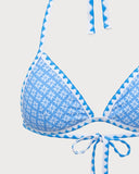 Sueña™ Mavi İşlemeli Dantel Vintage Bikini Seti