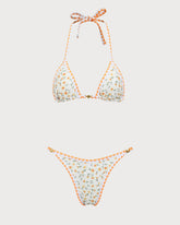 Sueña™ Sarı Çiçekli Kontrast Bikini Takımı