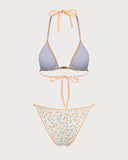 Sueña™ Sarı Çiçekli Kontrast Bikini Takımı